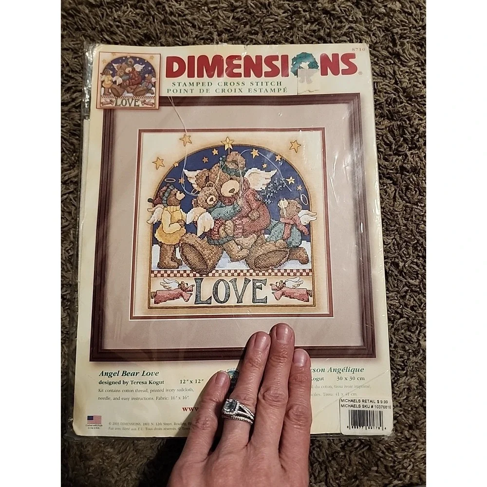 Dimensions Angel Bear Love‎ Stamped Cross-Stitch Kit 12